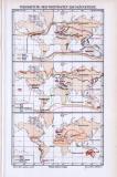 3 farbig lithographierte Weltkarten aus 1893 zeigen die...