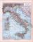 Farbige Illustration einer Landkarte Italiens im Maßstab 1 zu 4.500.000 aus dem Jahr 1893.