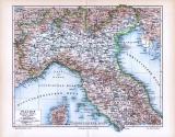 Farbige Illustration einer Landkarte aus 1893 der...