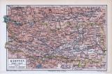 Farbige Landkarte von Kärnten aus 1893 im...