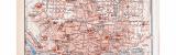 Farbig illustrierter Stadtplan von Madrid aus 1893. Im...