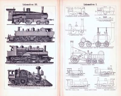 Lokomotiven I. - III. ca. 1893 Original der Zeit