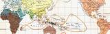 Farbig illustrierte Weltkarte aus 1893 zeigt die...