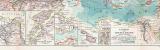 Länder des Mittelmeers Landkarte ca. 1893 Original...