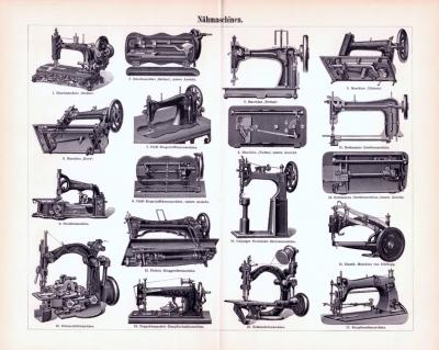 N&auml;hmaschinen ca. 1893 Original der Zeit