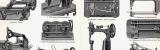 Stich aus 1893 zeigt verschiedene Nähmaschinen.
