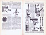 Technische Abhandlung mit Stichen aus 1893 zum Thema Mikroskope.