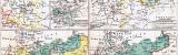 4 farbig illustrierte historische Landkarten aus 1893 zur...
