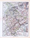 Farbig illustrierte Landkarte der Rheinprovinz aus dem...