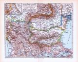 Farbig illustrierte Landkarte aus dem Jahr 1893 zeigt...