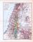 Farbig illustrierte Landkarte von Palästina aus 1893.