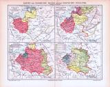 Farbig illustrierte Landkarten zur Geschichte Polens des...