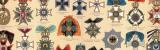 Chromolithographie aus 1893 zeigt 33 verschiedene Orden...