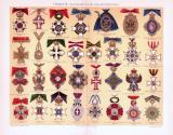 Chromolithographie aus 1893 zeigt 31 verschiedene Orden aus europäischen Staaten.