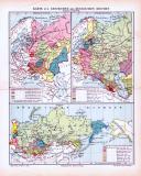 Farbig illustrierte historische Landkarten aus 1893...