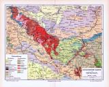 Farbige Lithographie einer geologischen Landkarte von...