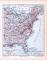 Farbige Lithographie einer Landkarte des östlichen Teils der Vereinigten Staaten von Amerikaaus dem Jahr 1893. Maßstab 1 zu 12.000.000.
