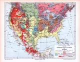 Farbige Lithographie einer geologischen Landkarte der...