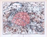Farbig lithographierte Landkarten aus 1893 zeigen die...