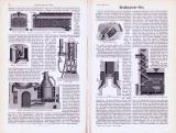 Technische Abhandlung mit Stichen aus 1893 zu Metallurigischen Öfen.