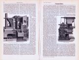 Technische Abhandlung mit Stichen aus 1893 zum Thema Setzmaschinen.
