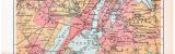 Stadtplan von New York und Umgebung aus 1893 in einer...
