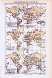 Farbig illustrierte Weltkarten aus 1893 zeigen die...