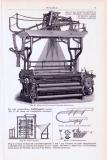Technische Abhandlung mit Stichen aus 1893 zum Thema Webstühle.