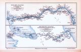 Westindien und Zentralamerika + Panama-Kanal Nicaragua-Kanal Landkarte ca. 1897 Original der Zeit