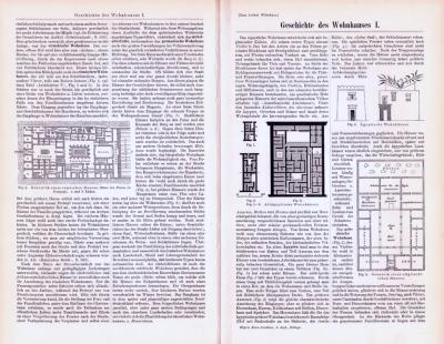 Geschichte des Wohnhauses I. + Tafel I. Gotik und Renaissance ca. 1893 Original der Zeit