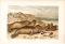 Chromolithographie aus dem Jahr 1890 zeigt Seehunde an einem Sandstrand in freier Wildbahn.