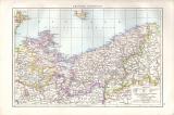 Farbig illustrierte Landkarte aus dem Jahr 1881 zeigt das...