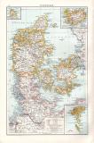Großbritannien und Irland Landkarte ca. 1881 Original der Zeit