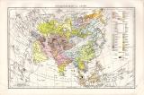 Farbig illustrierte Karte aus dem Jahr 1881 zeigt Asien...