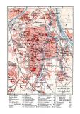 Augsburg historischer Stadtplan Karte Lithographie ca. 1902