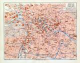 Berlin historischer Stadtplan Karte Lithographie ca. 1902