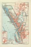 Bremerhaven historischer Stadtplan Karte Lithographie ca....