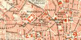 Oslo Christiania historischer Stadtplan Karte Lithographie ca. 1903