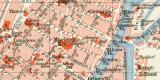 Danzig historischer Stadtplan Karte Lithographie ca. 1903