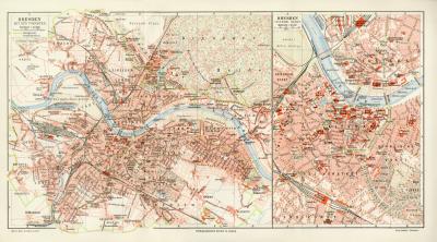 Dresden historischer Stadtplan Karte Lithographie ca. 1903