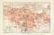 Karlsruhe historischer Stadtplan Karte Lithographie ca. 1905