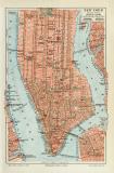 New York Manhattan historischer Stadtplan Karte...
