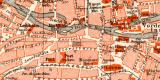 N&uuml;rnberg historischer Stadtplan Karte Lithographie ca. 1906