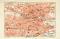 Nürnberg historischer Stadtplan Karte Lithographie ca. 1906