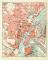 Stettin historischer Stadtplan Karte Lithographie ca. 1908