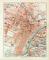 Turin historischer Stadtplan Karte Lithographie ca. 1908