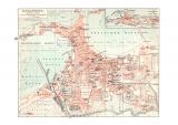 Alexandria historischer Stadtplan Karte Lithographie ca. 1904
