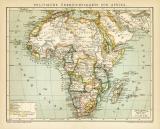 Politische Übersichtskarte von Afrika historische Landkarte Lithographie ca. 1899