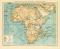 Physikalische Karte von Afrika historische Landkarte Lithographie ca. 1899