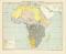 Völkerkarte von Afrika historische Landkarte Lithographie ca. 1899